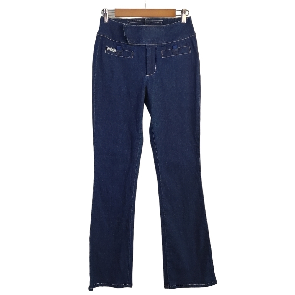 R.V.T Serve Piping Hot Blue Straight Leg Stretch Jeans Size 9/10